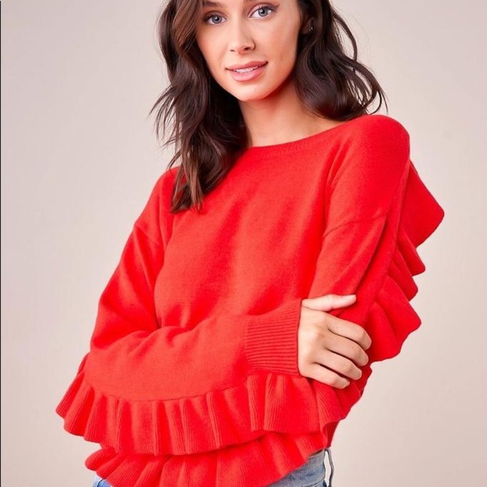 $$ DAILY DEAL $$ KIMOTO RUFFLE DETAIL SWEATER